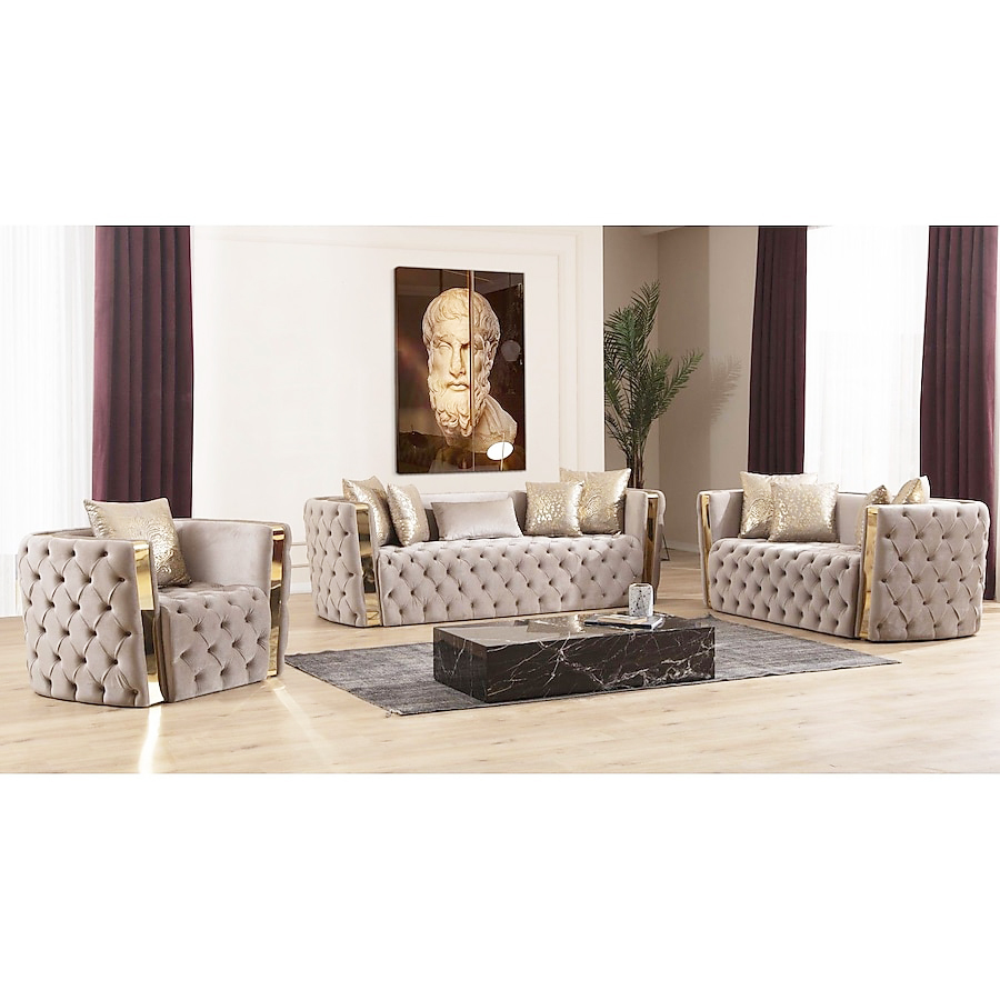 Home Office Furniture Sets - Modern Luxury Stainless Steel Frame Sofa