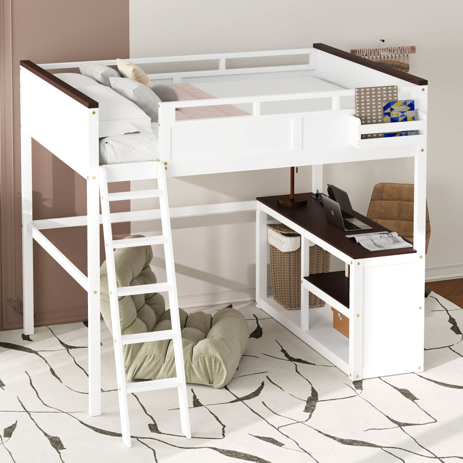 Desk Charging Station - Queen Size Loft Bed with Desk,