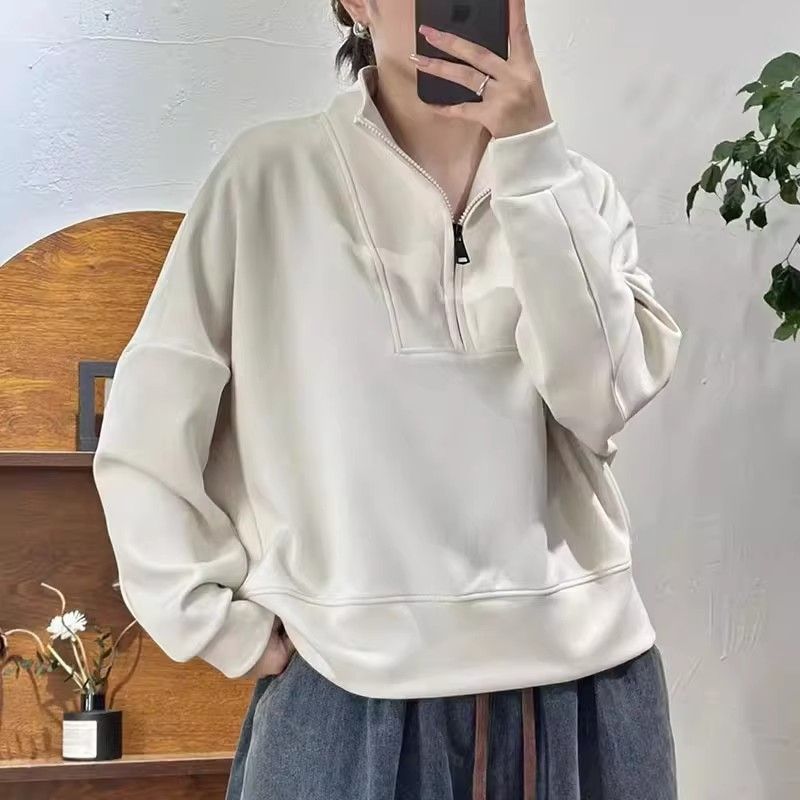 Home Office 2024 - Autumn Winter Half Zipper Women Long