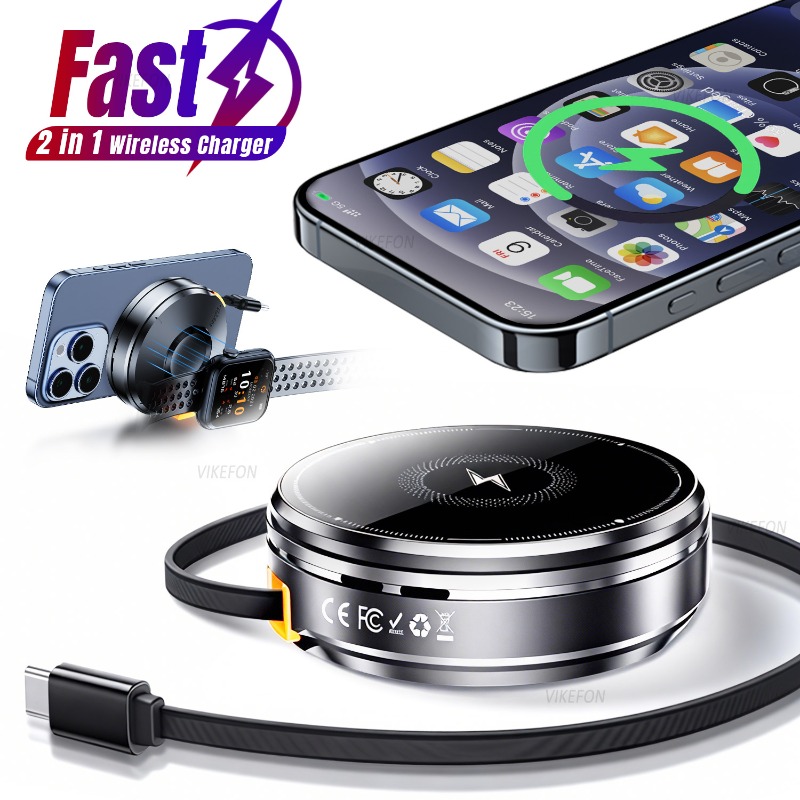 Desk Charging Station - Magnetic 2 in 1 Wireless Charger