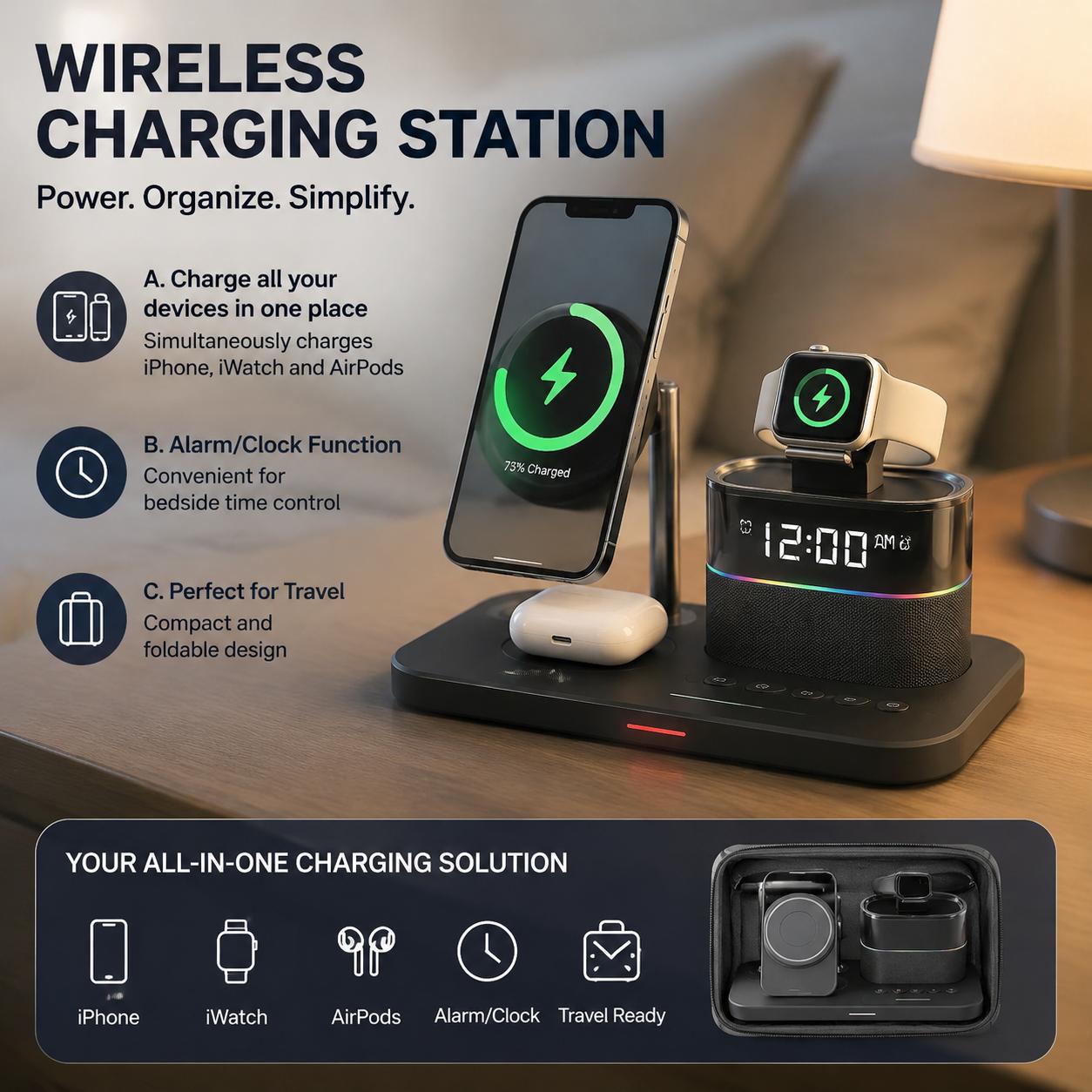 Magnetic Wireless Charging Sta - Desk Charging Station review and price