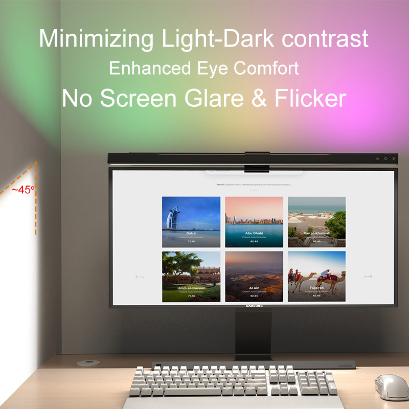 60/80cm RGB Light LED Monitor  - Home Office Work Table review and price