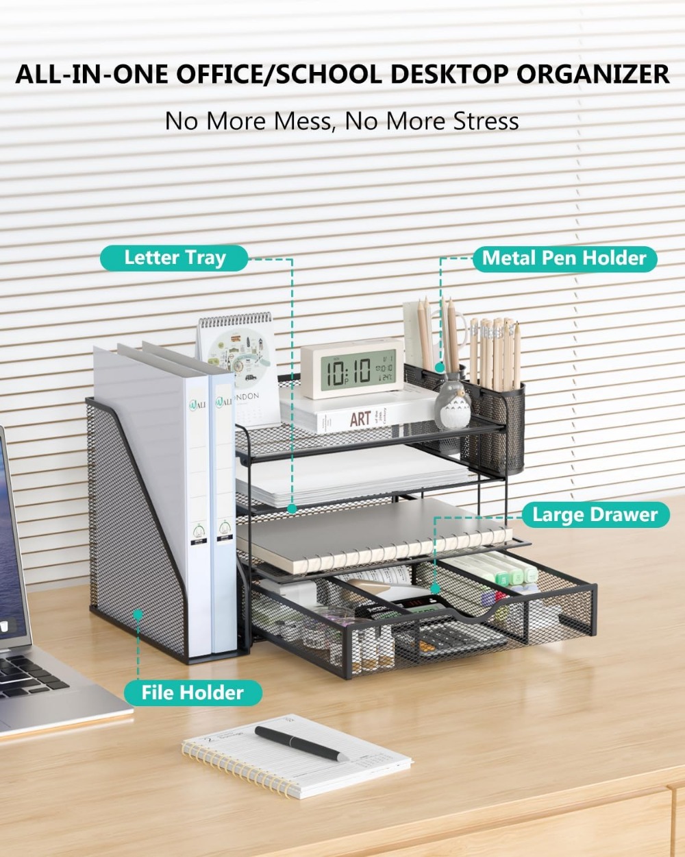 4-Tier Desktop File Organizer  - Office Drawer Organizer review and price