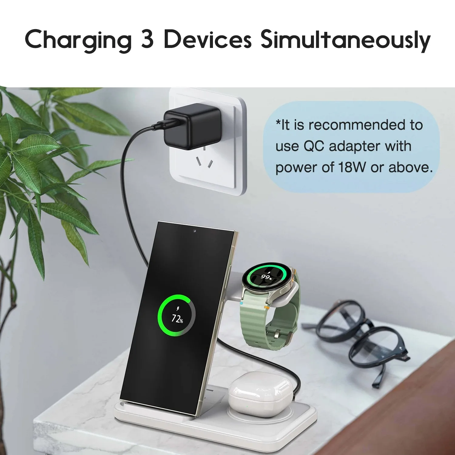 Desktop 3-in-1 Wireless Charge - Desk Charging Station review and price