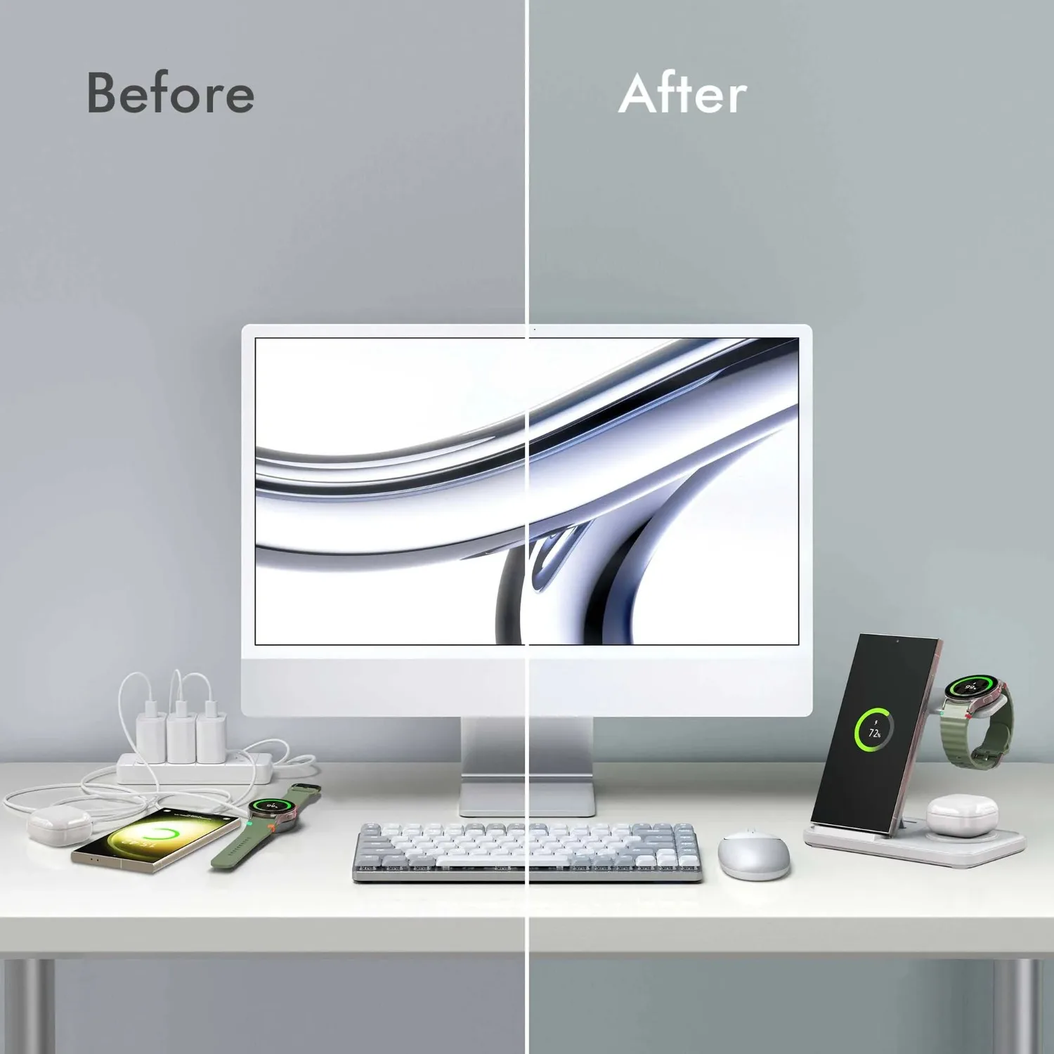Desktop 3-in-1 Wireless Charge - Desk Charging Station review and price