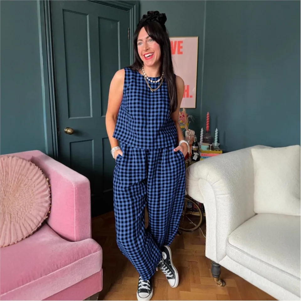 Fashion Printed Plaid Sleevele - Home Office 2024 review and price