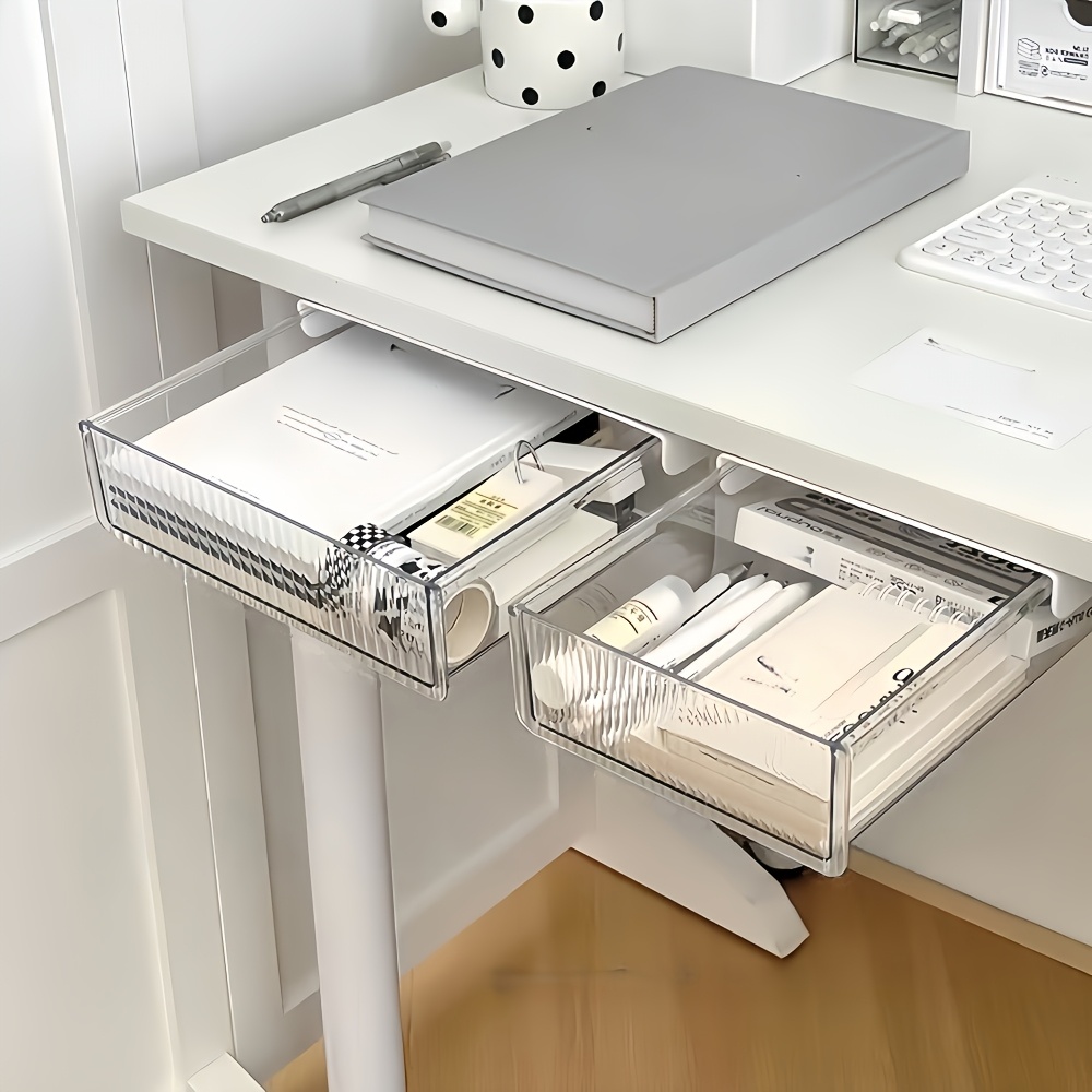 1pc Under Desk Clear Drawer Or - Office Drawer Organizer review and price