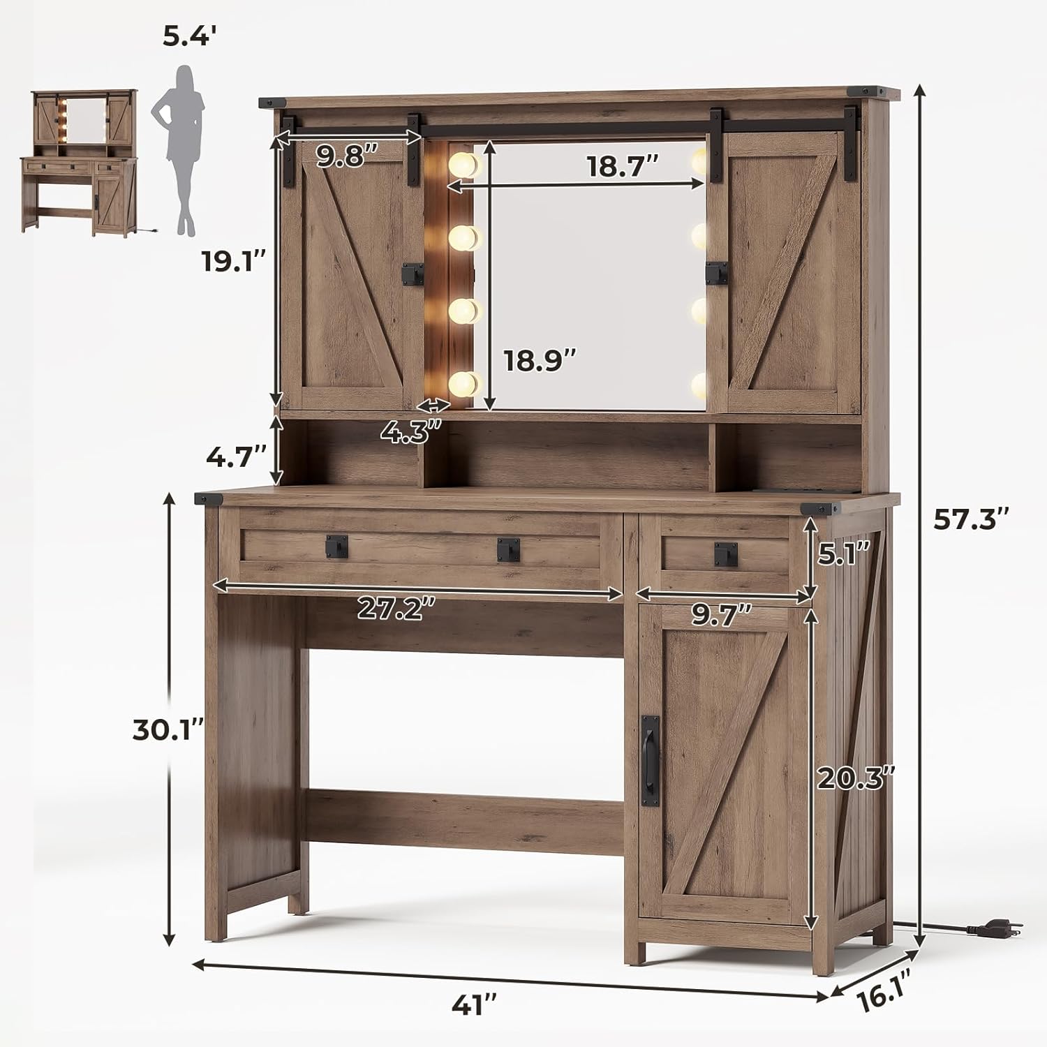 Farmhouse Bedroom Vanity Desk  - Desk Charging Station review and price