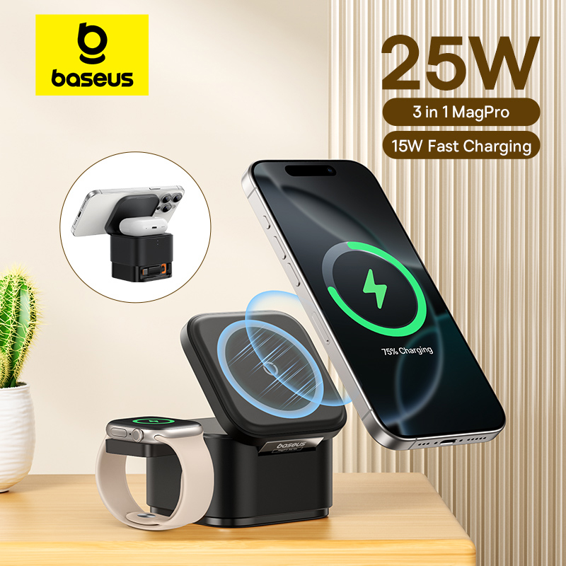 Baseus 3 in 1 Magnetic Wireles - Desk Charging Station review and price