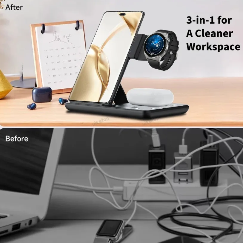 3 in 1 Foldable Wireless Charg - Desk Charging Station review and price