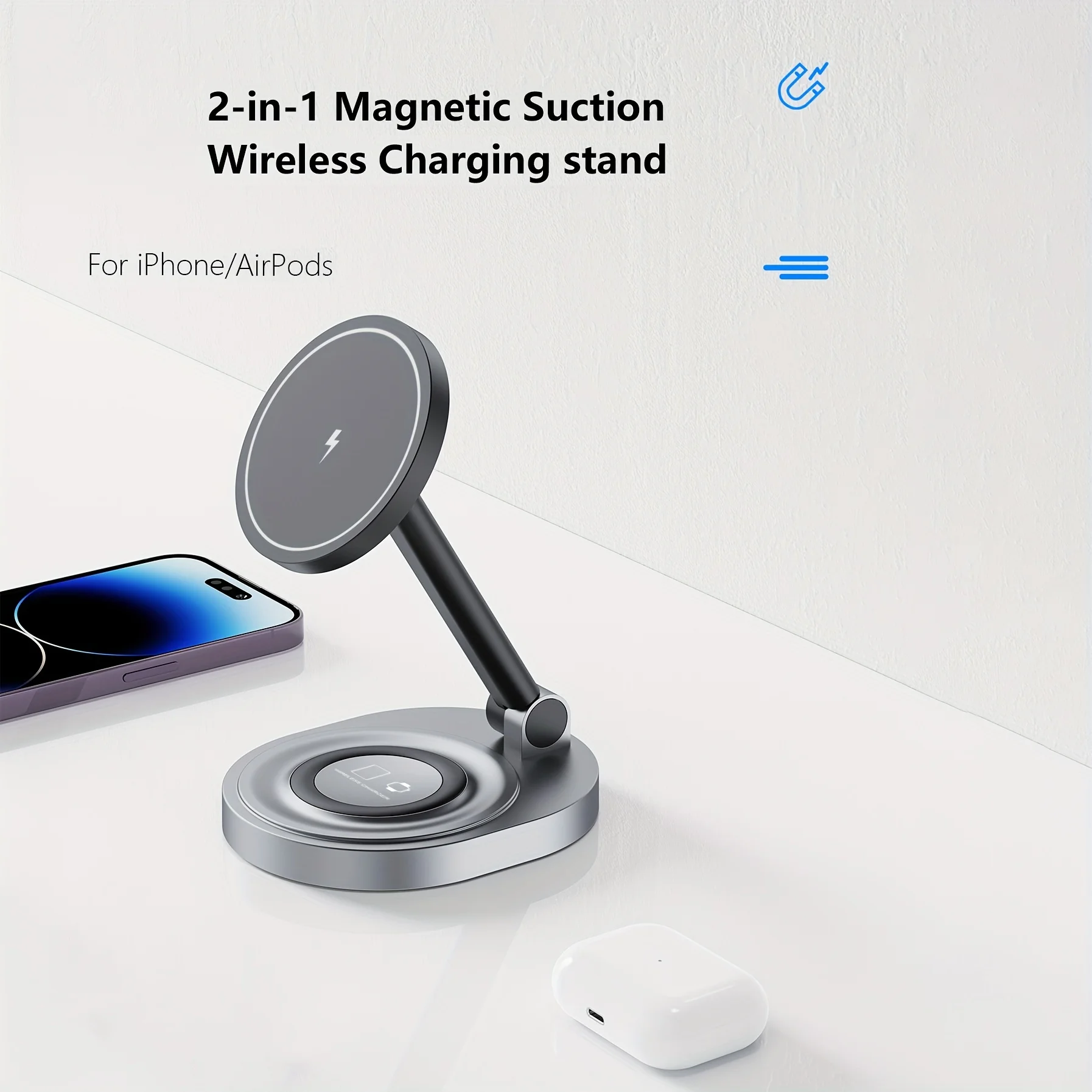 2 In 1 Magnetic Wireless Charg - Desk Charging Station review and price