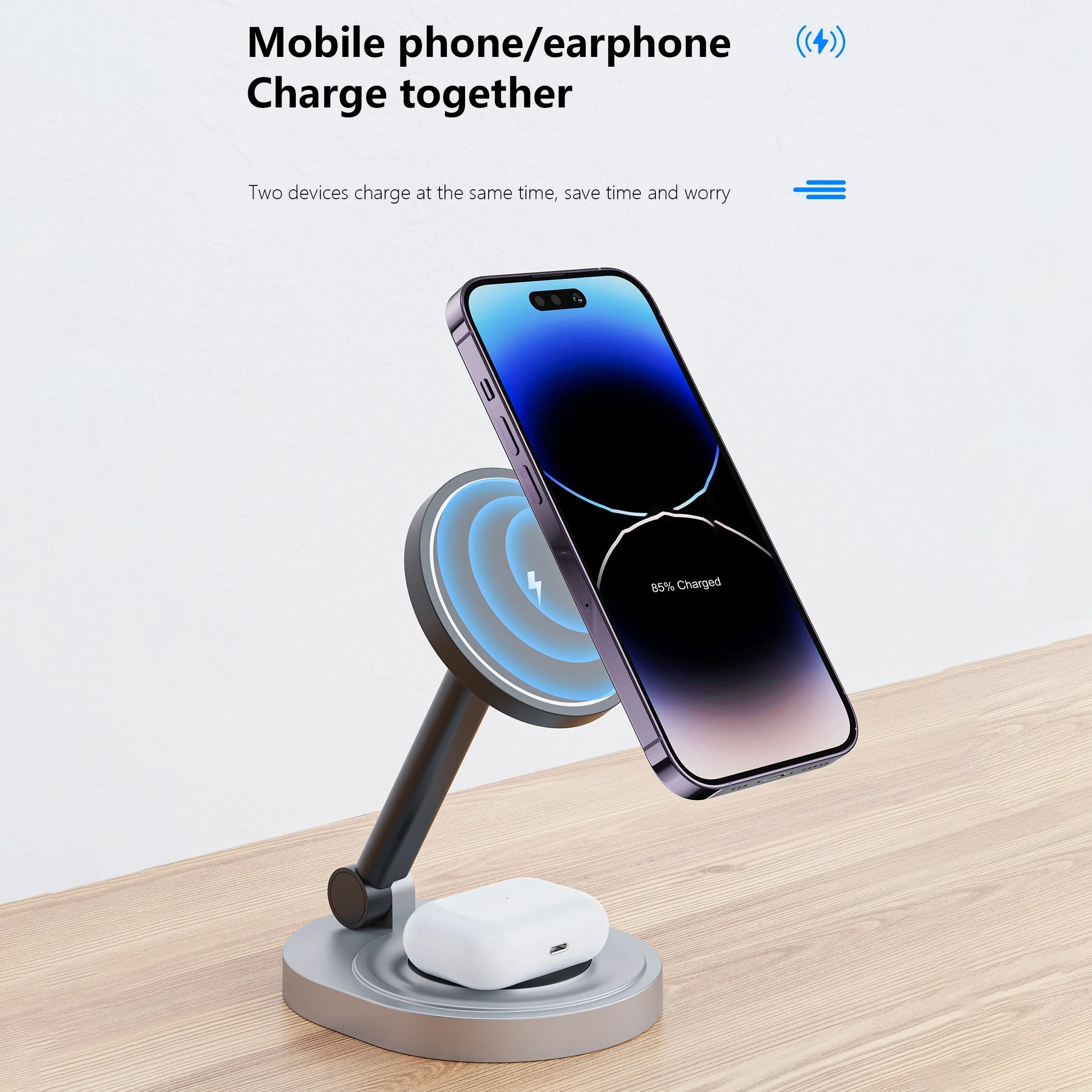 2 In 1 Magnetic Wireless Charg - Desk Charging Station review and price