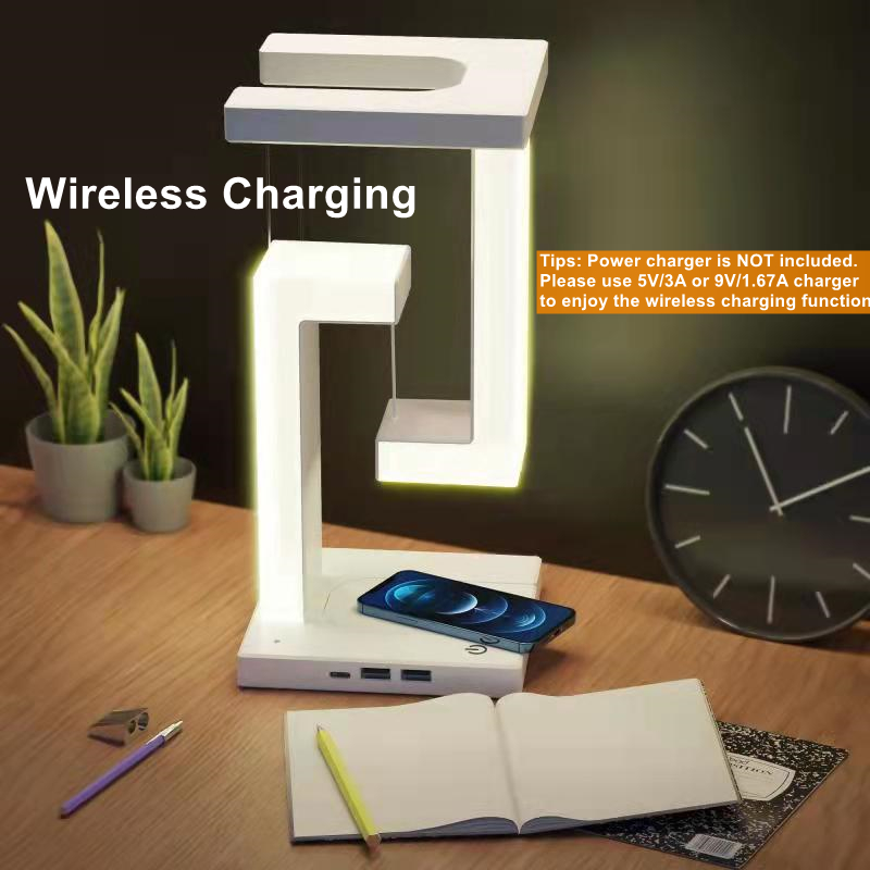 Floating Desk Lamp With Wirele - Desk Charging Station review and price