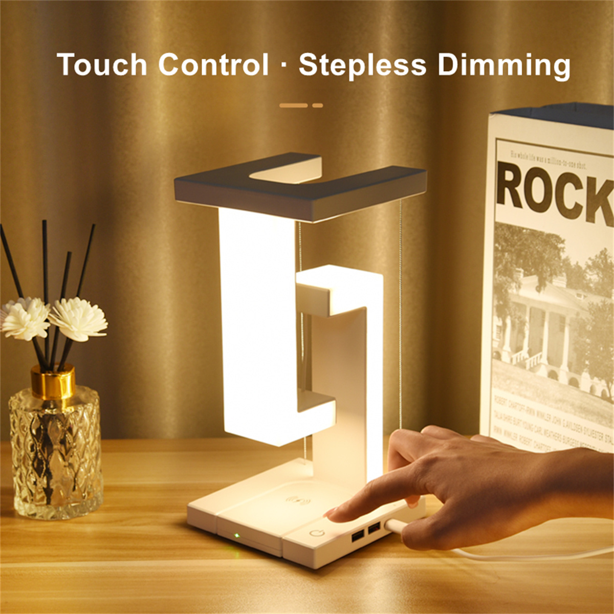 Floating Desk Lamp With Wirele - Desk Charging Station review and price