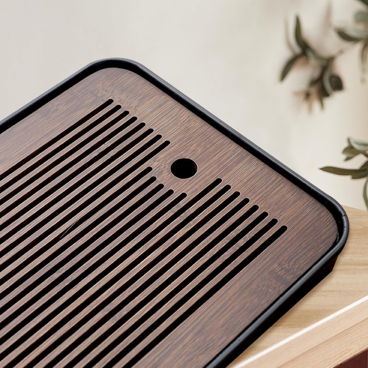 Natural Bamboo Tea Tray with H - Home Office Furniture Sets review and price