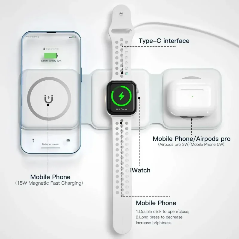 3 in 1 Portable Magnetic Wirel - Desk Charging Station review and price